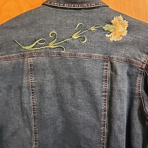BOB MACKIE Wearable Art Vintage Embroidered Women's Designer Denim Shirt Small - Picture 8 of 12
